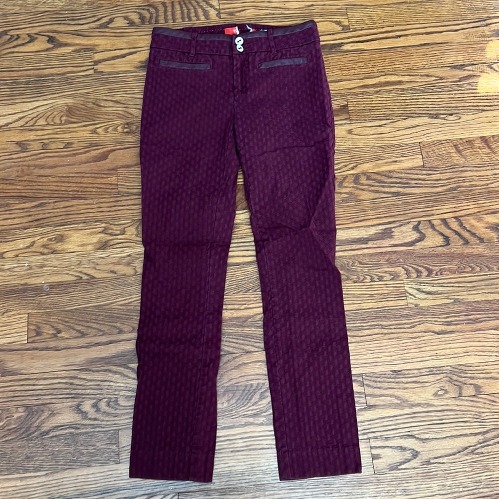 SOLD Anthropologie Cartonnier Charlie Trousers in Burgundy